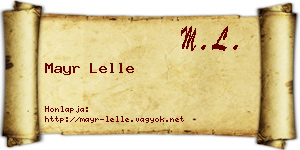 Mayr Lelle névjegykártya